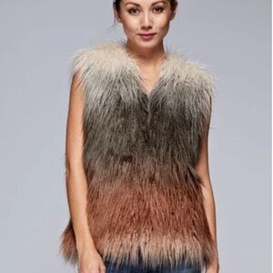 Love Stitch Multicolor Faux Fur Vest